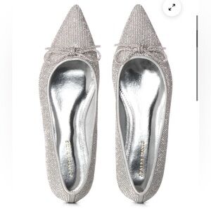 AZALEA WANG CITY LIGHTS RHINESTONE BALLET FLATS IN SILVER